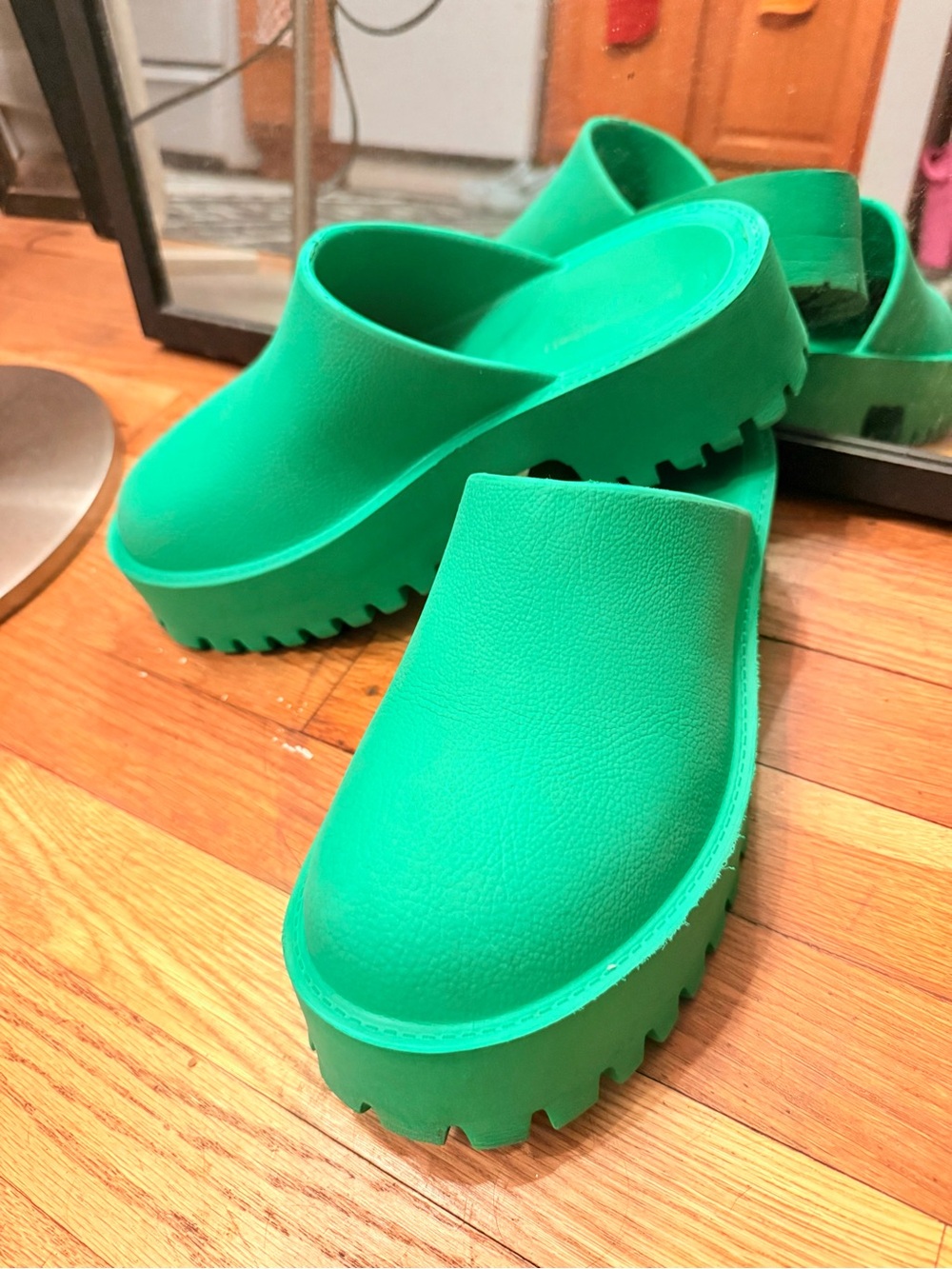 Chunky Slip-On LIGHT clog in bright Green By Jeffrey Campbell